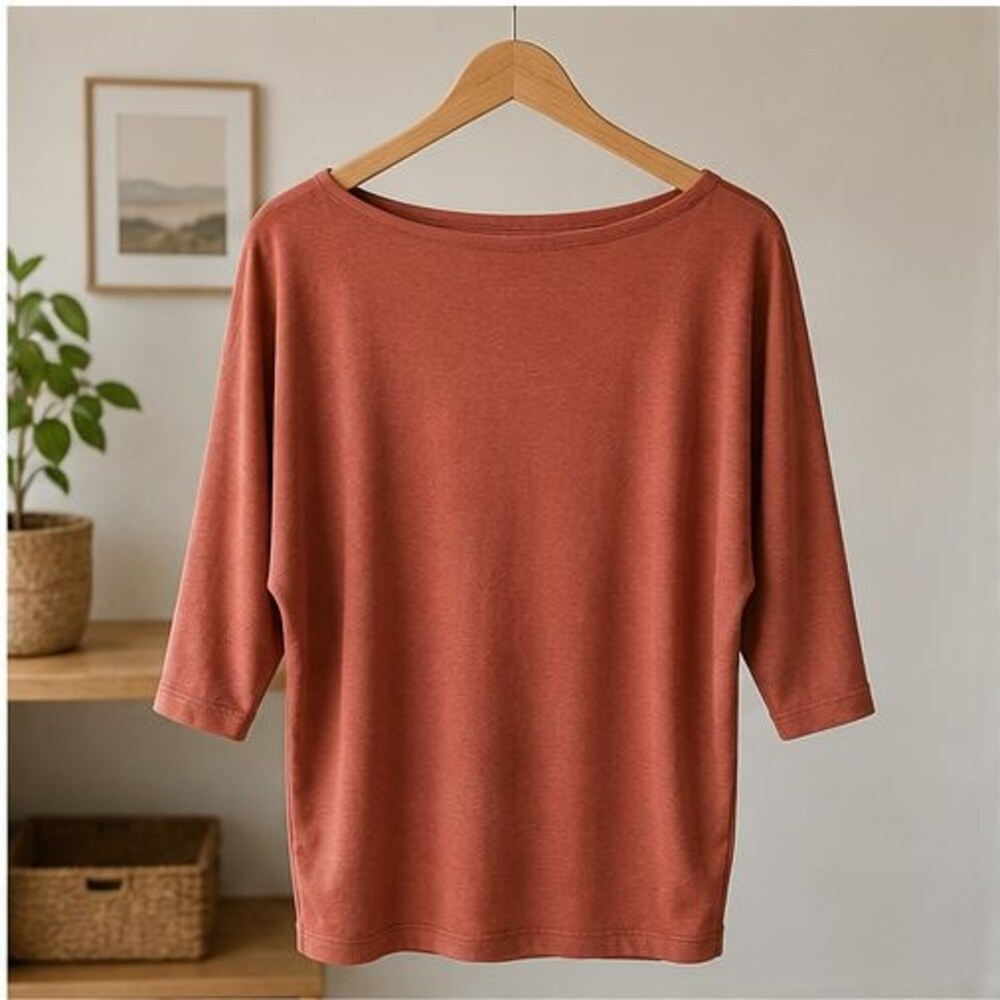 Terracotta Boat Neck Dolman Top